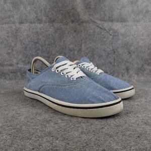 Casual Cool Shoes Womens 8 Sneakers Canvas Trainer Lace Up Active Lifestyle Blue